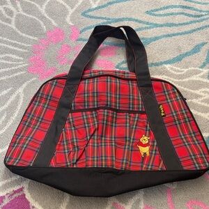 Vintage Disney Winnie the Pooh Plaid Overnight Bag